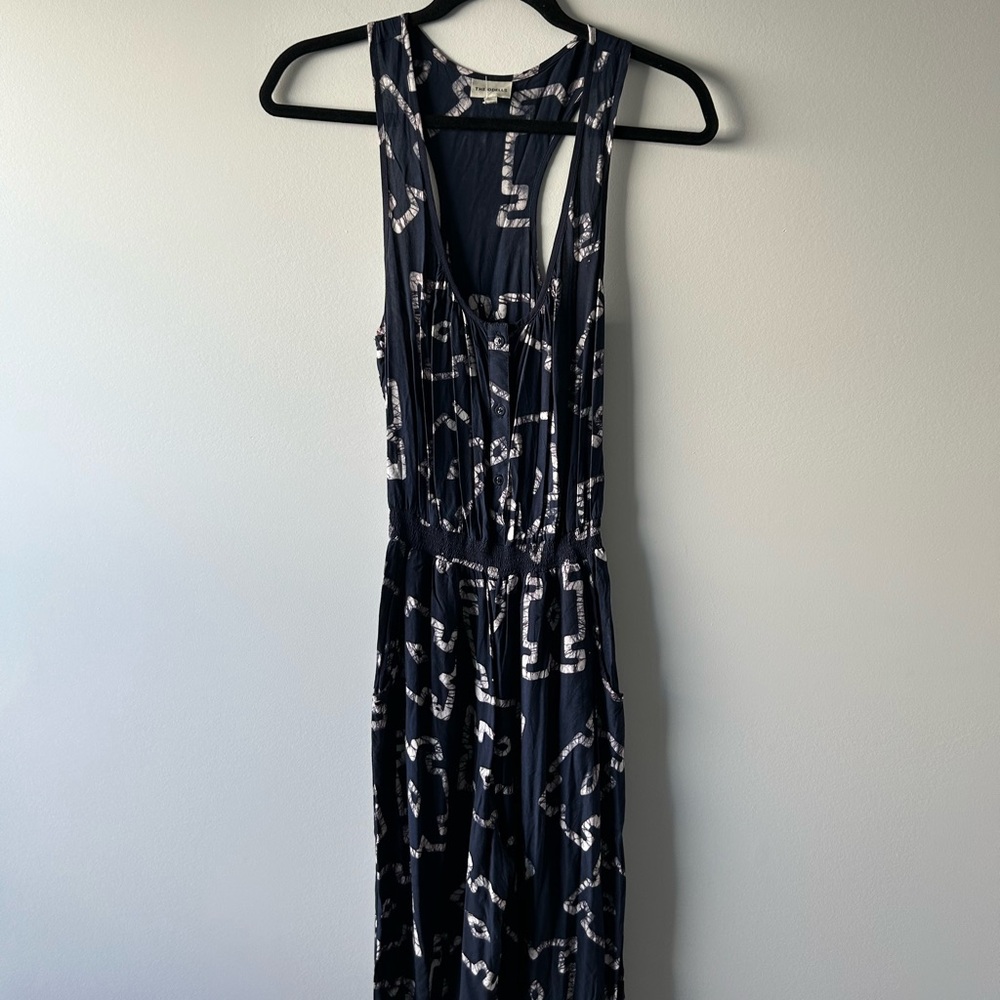 The Odells navy blue tie dye printed sleeveless jumpsuit